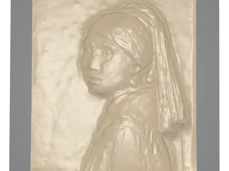 3D Bas-Relief of Girl with a Pearl Earring