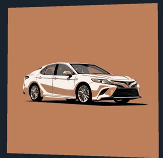 Toyota Camry White Sedan 2D Art