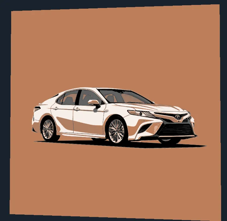 Toyota Camry White Sedan 2D Art