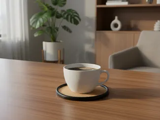 Cork coaster with holder