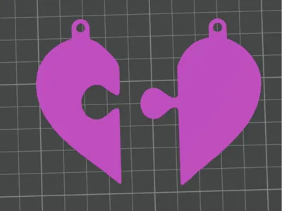 Keychain valentines day heart puzzels