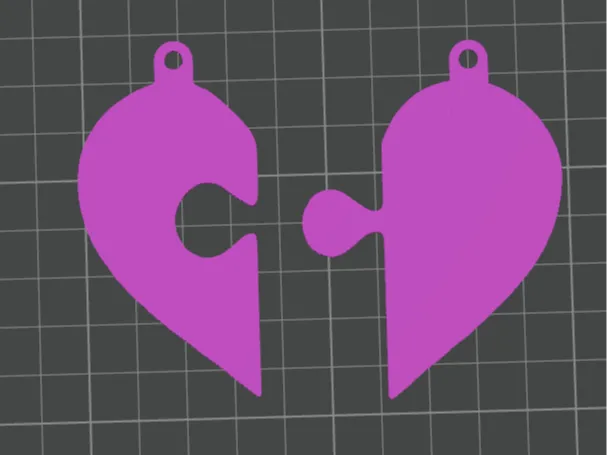 Keychain valentines day heart puzzels