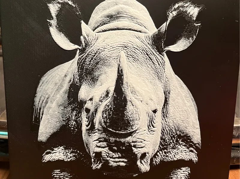 Nashorn - HueForge - S/W (2 Farben)