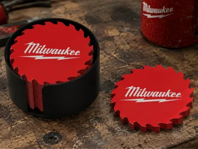 Milwaukee Workshop Blade Coaster Set w/ Holder