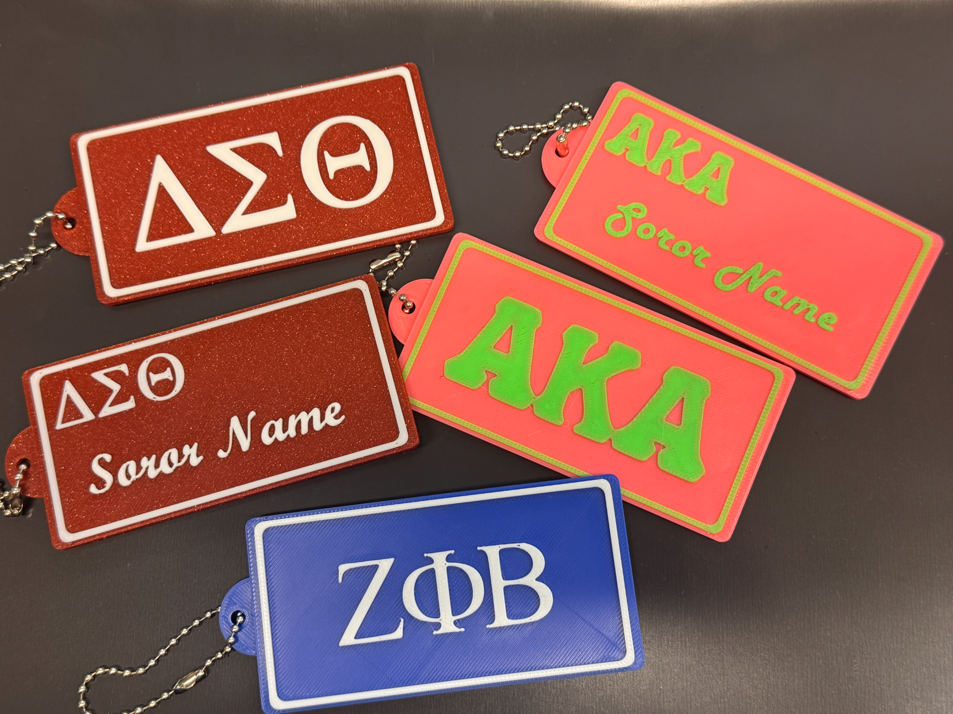 Sorority Rectangular Keychains with soror name 