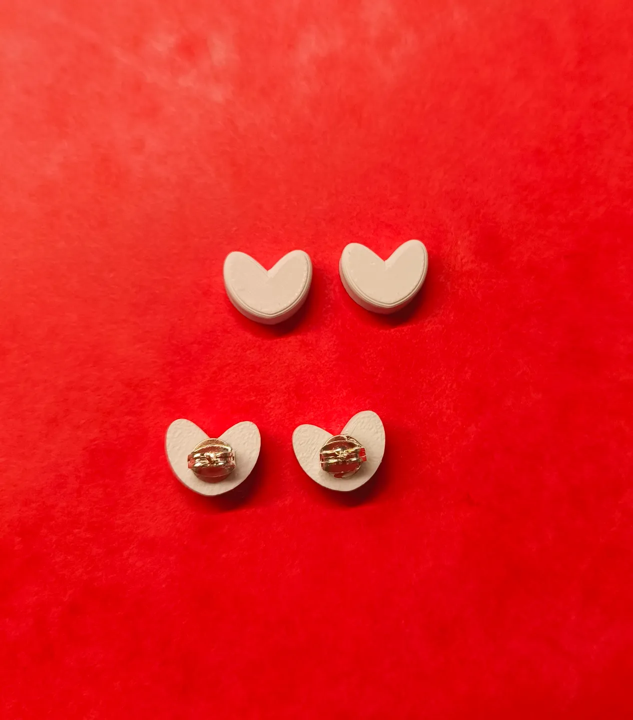 Heart stud earrings view 2