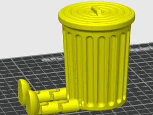 Trash can with legs