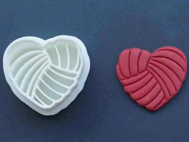 Weaved Heart Polymer Clay Cutter Earrings Pin