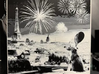 Ratatouille Hueforge B&W Wallart