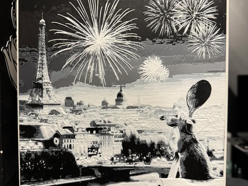 Ratatouille Hueforge B&W Wallart