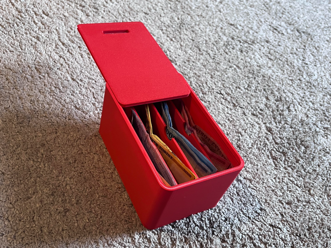 4-Compartment Sliding Lid Cash Organizer/Bankbox