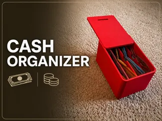 4-Compartment Sliding Lid Cash Organizer/Bankbox