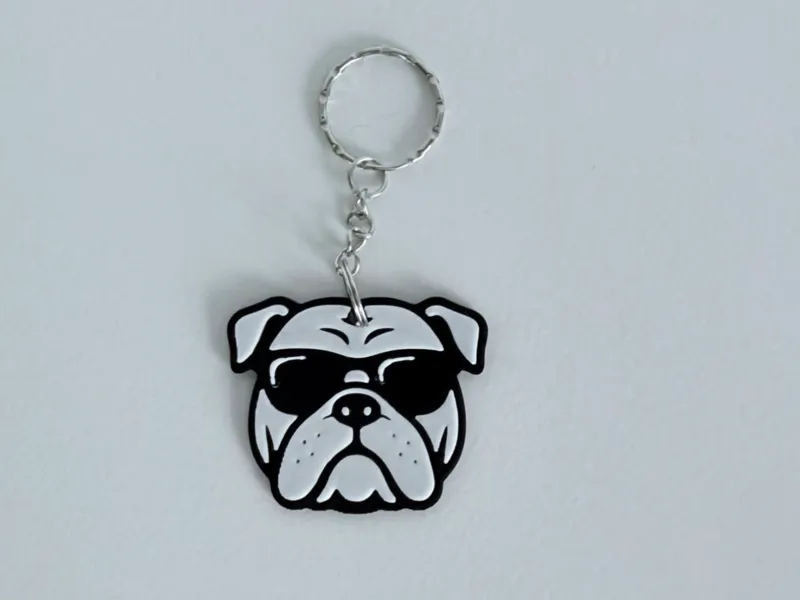 Bulldog Keychain – Cool Dog with Sunglasses
