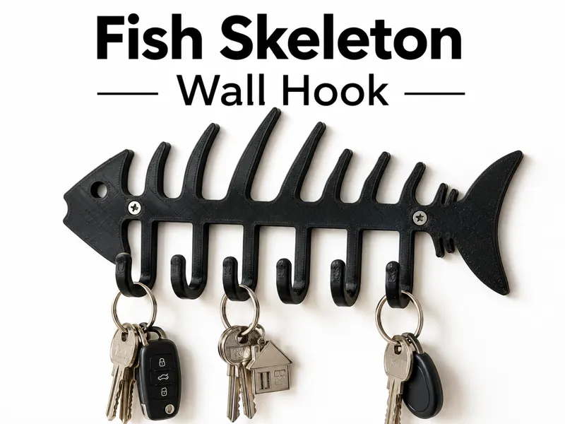 Fish Skeleton Wall Hook | Decorative Key Holder