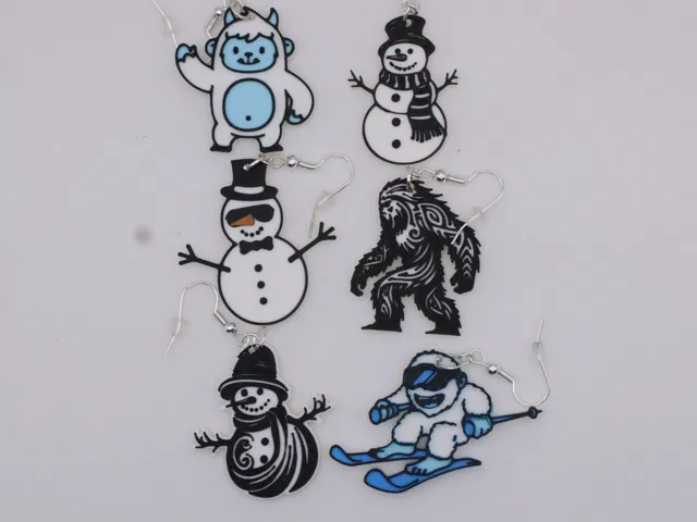 Yetti and snowman Earrings