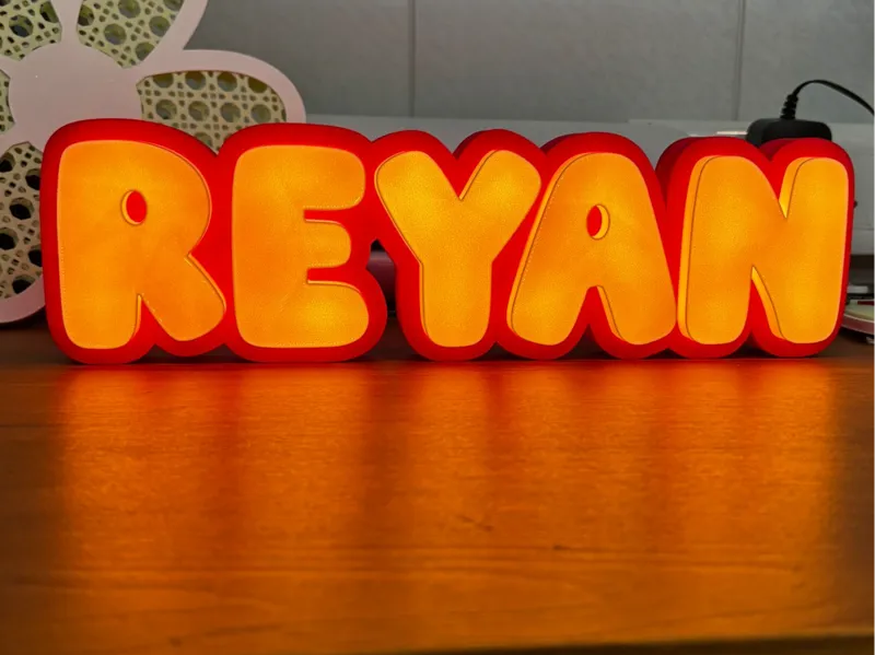 Custom Personalized Name Reyan LED Lamp Lightbox