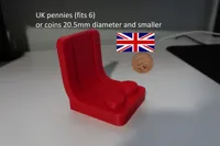 Seat - UK pennies (or 20.5mm diameter and smaller)