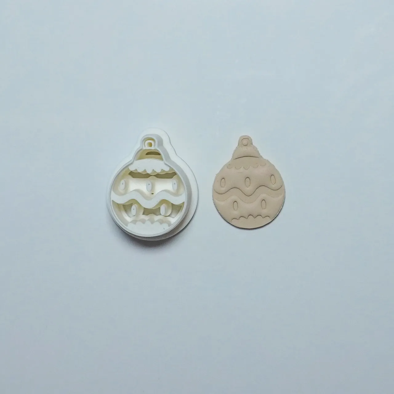 Christmas Bauble Polymer Clay Cutter Earrings view 2