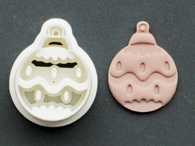 Christmas Bauble Polymer Clay Cutter Earrings