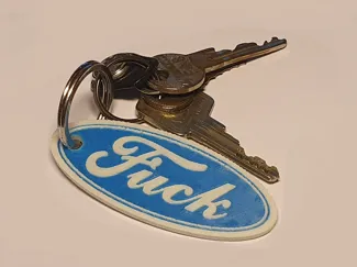 Ford "Fuck" logo keychain