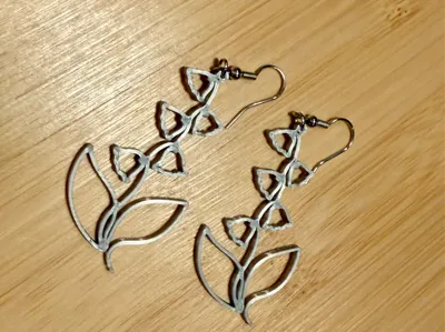 Line Art Lily of the Valley Earrings