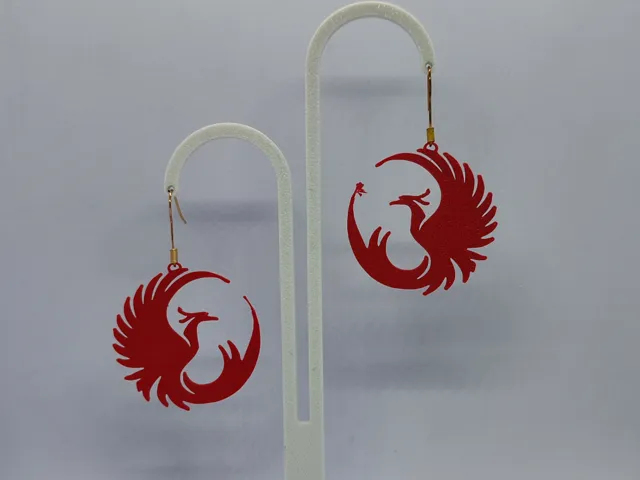 Aretes Fénix Carmesí