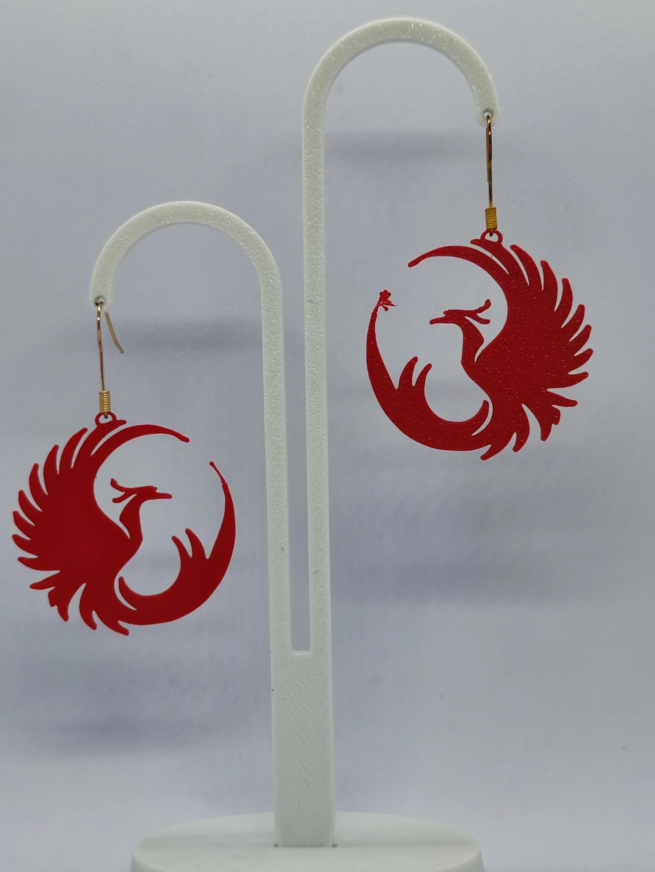 Aretes Fénix Carmesí view 3
