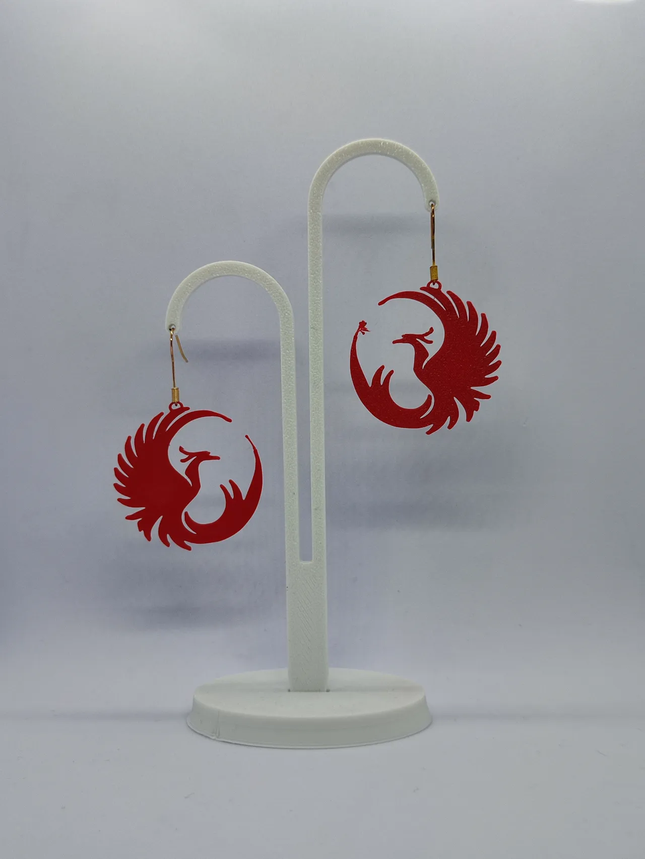 Aretes Fénix Carmesí view 2
