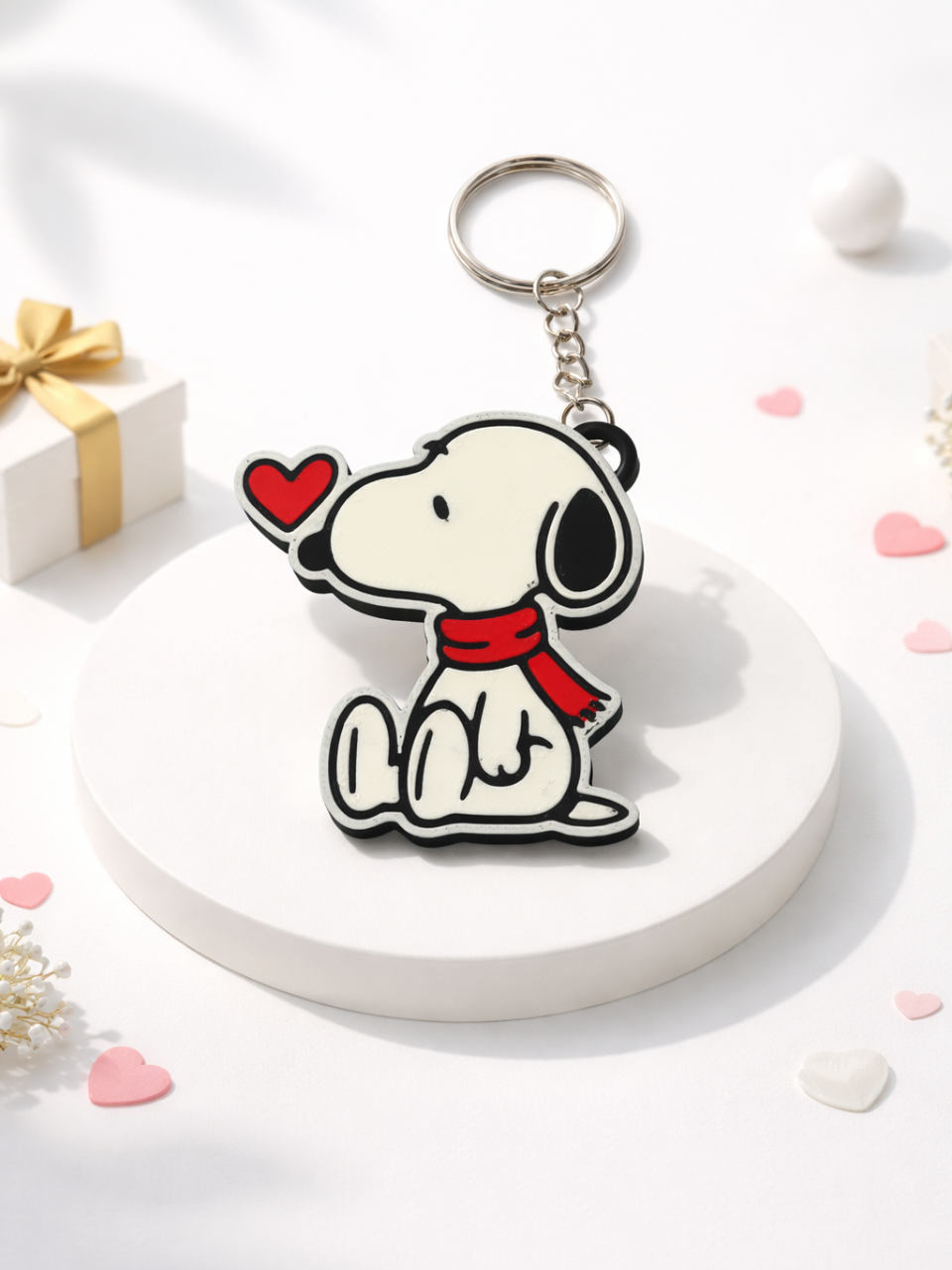 Llavero Snoopy corazón con nariz — imagen 4 de impresión 3D