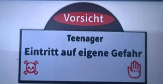 Vorsicht Teenager Eintriff auf eigene Gefahr