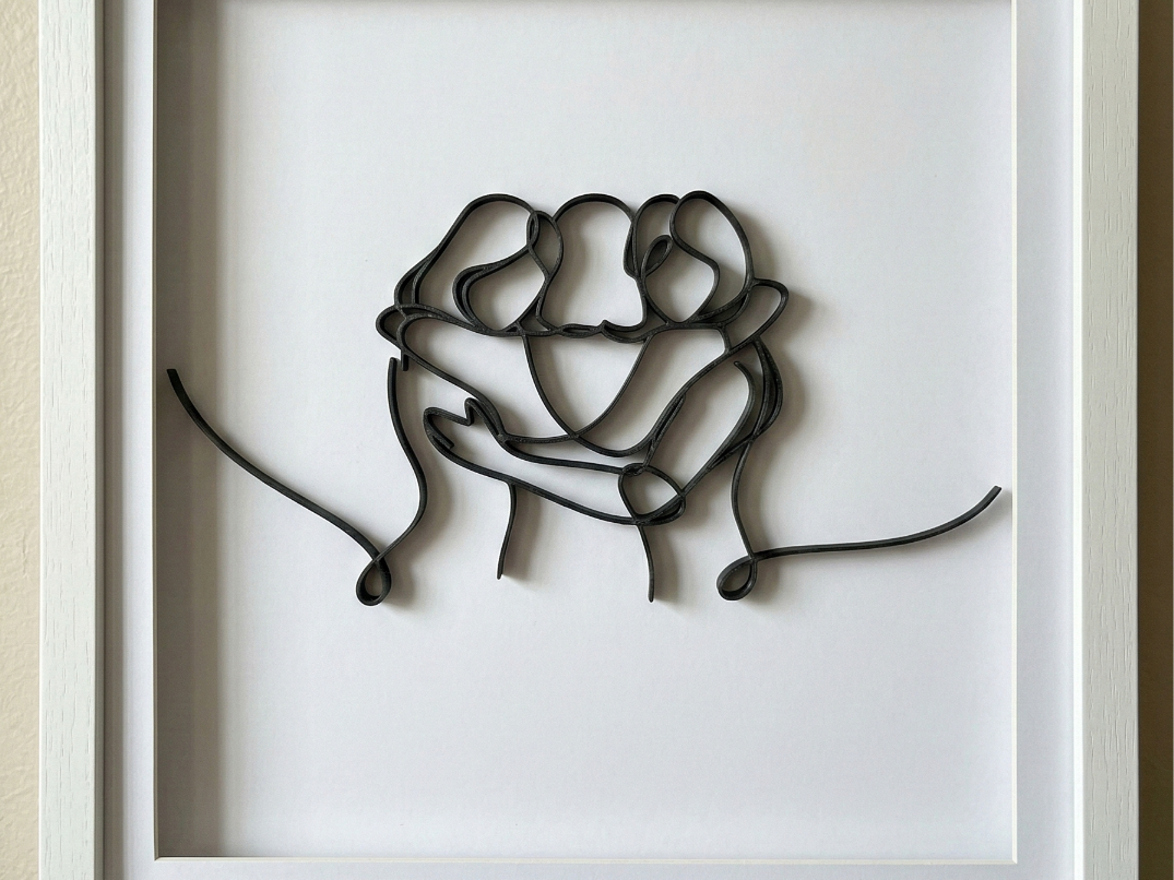 Minimalist Friendship Hug - Continuous Line Art