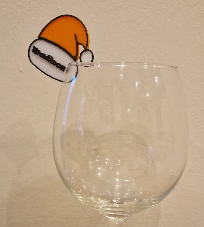 Santa Hat Christmas name tag drink decoration 