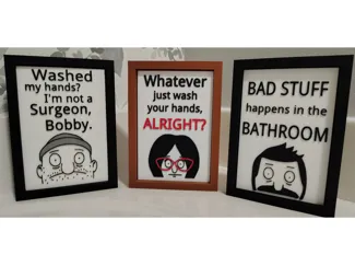 Bob's Burgers Bathroon Signs with wallmount No AMS