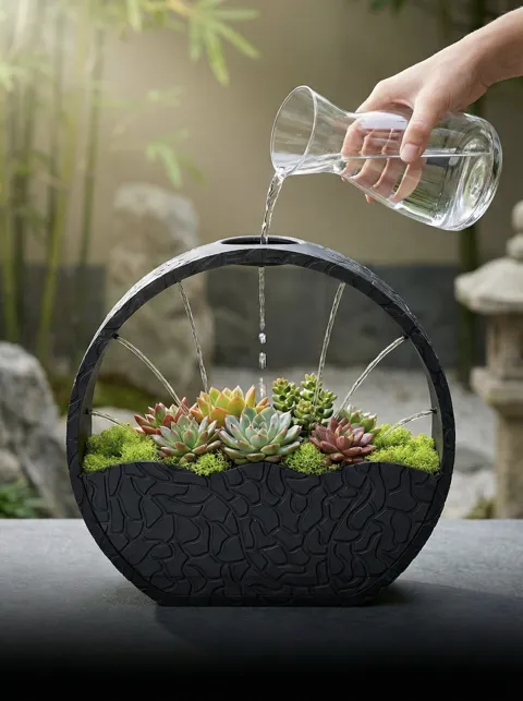Zen Circular VASE Minimalist Self-Watering System view 3