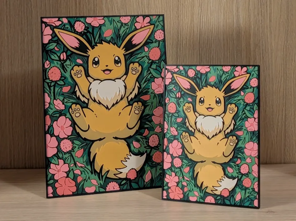 Marco decorativo: Eevee Hueforge & Frame. Referencia del modelo original.