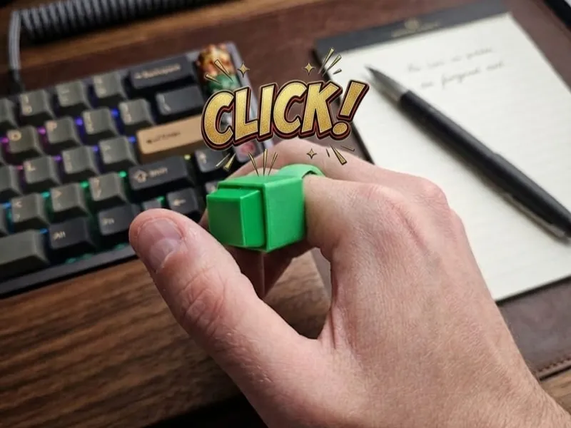 Fidget Clicker Ring con Switch Meccanico