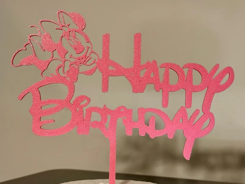 Cake Topper Happy Birthday Minnie Mouse