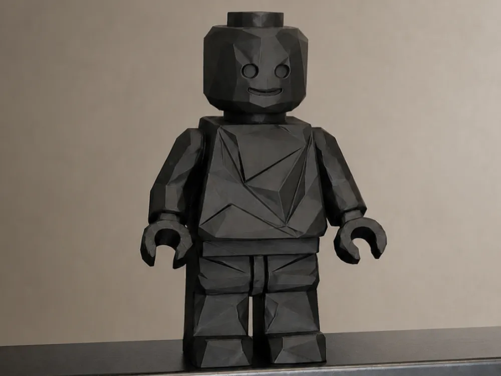 Caja o estuche: Brick Man Low Poly Style. Referencia del modelo original.