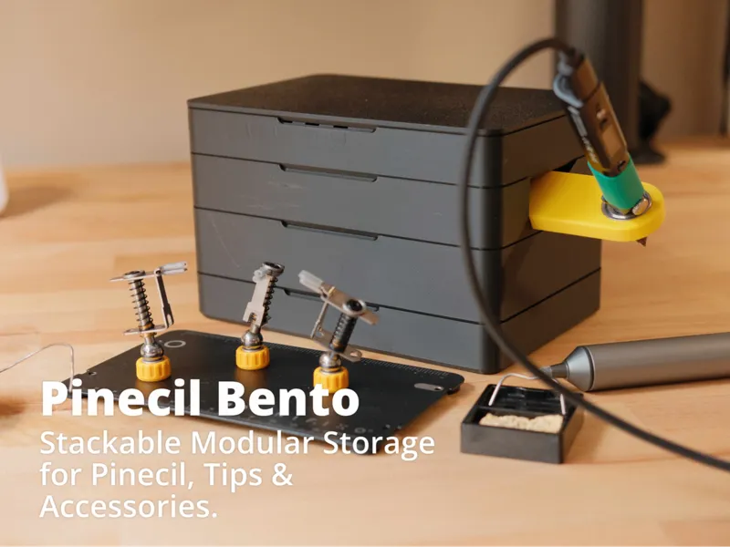 Pinecil Bento — Desolder Level & Hot Iron Holder