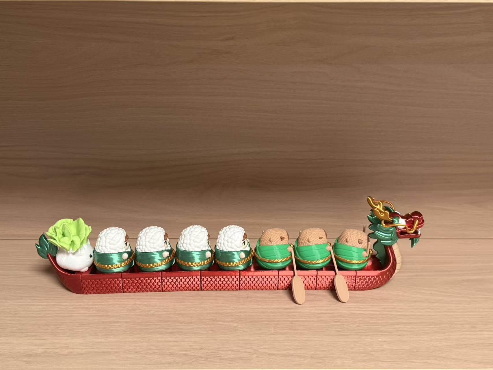 Miniatura 1 do modelo 3D 「磁吸生长，无限连接」——粽子精灵的分件龙舟，敢赛多长就打多长