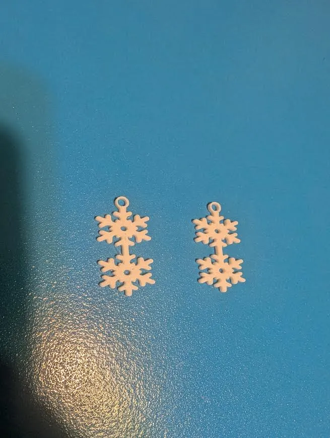 Double Snowflake earrings view 2