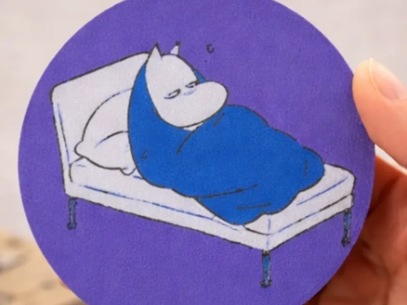 Moomin Sleepy Head in Bed Coaster