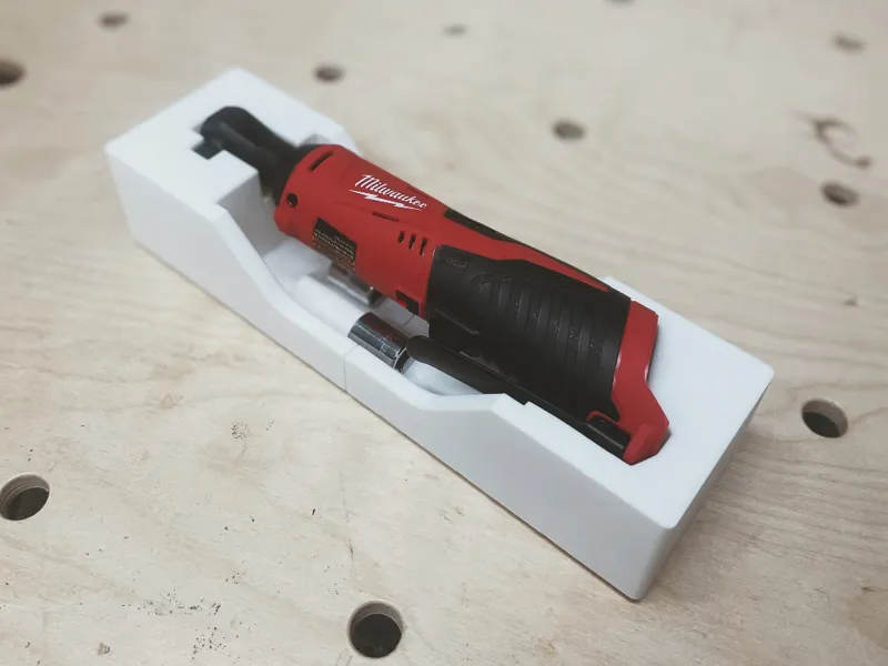 Gridfinity Milwaukee 2457 M12 3/8 Ratchet Holder