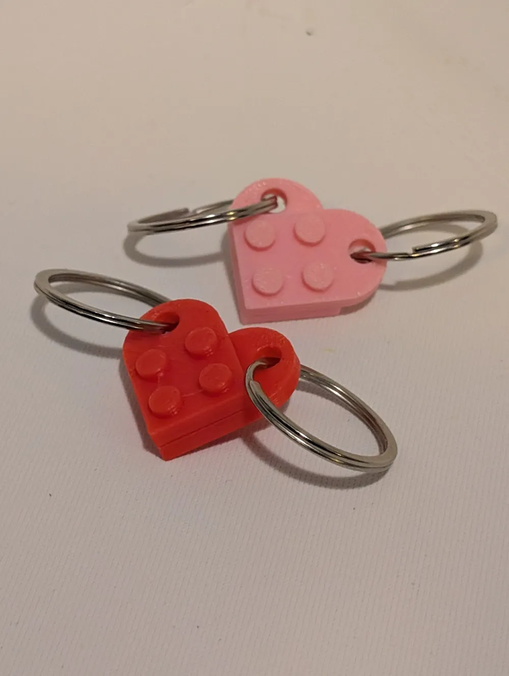 Brick -Style Heart Keychain (Connectable Pair) - Free 3D Print Model ...