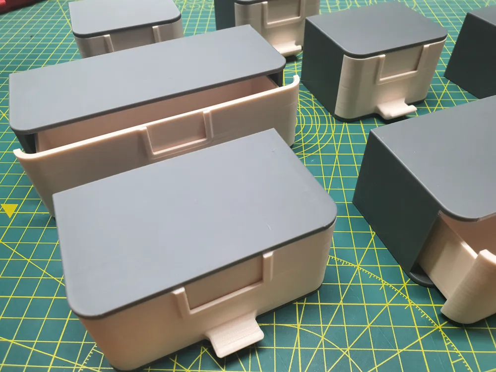 Mini Drawer with Printed Label 6x2 Multihole size - Free 3D Print Model ...