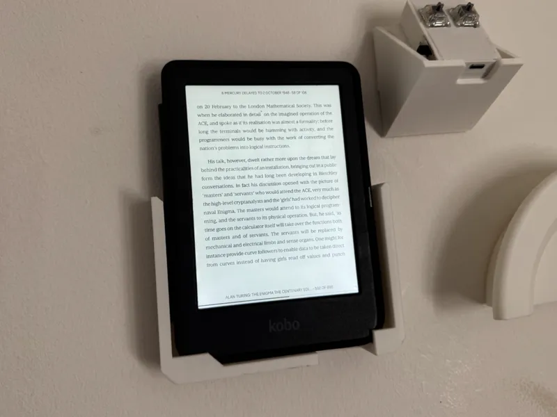 Kobo Clara e-reader wall mounted holder