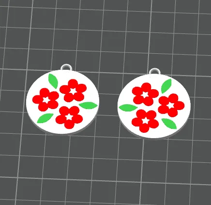 Flower earrings view 3