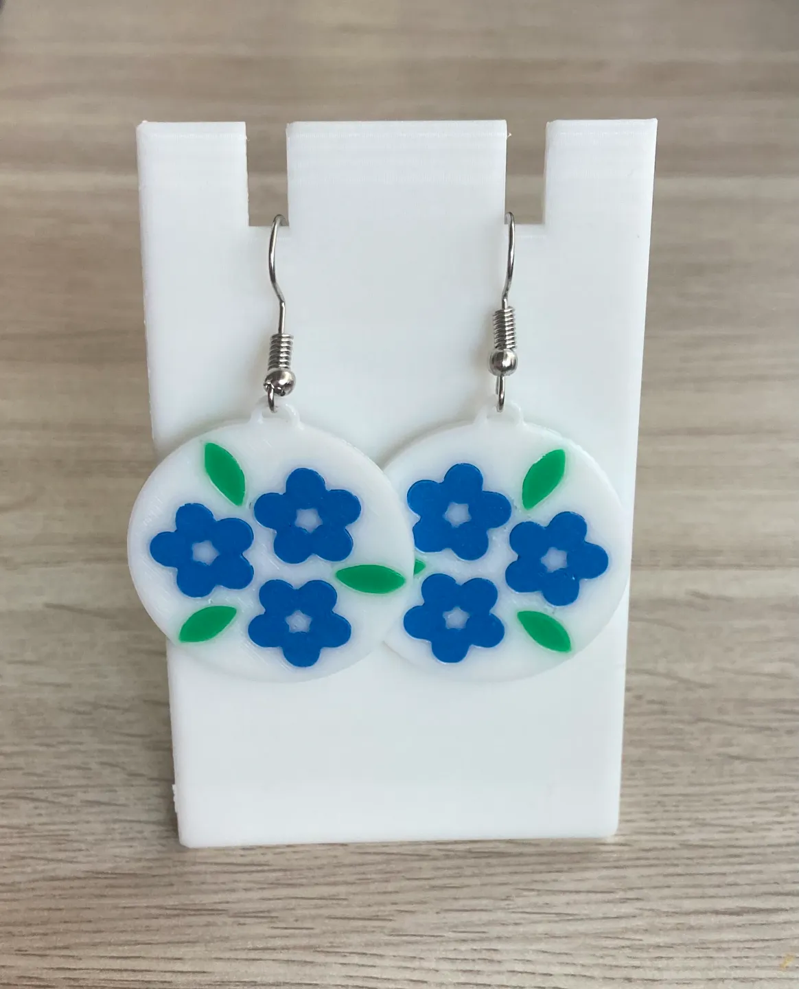 Flower earrings view 2