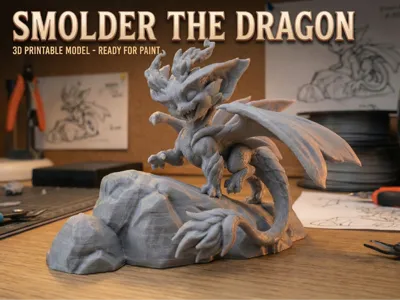 Cute Dragon Miniature  Smolder High Detail Print