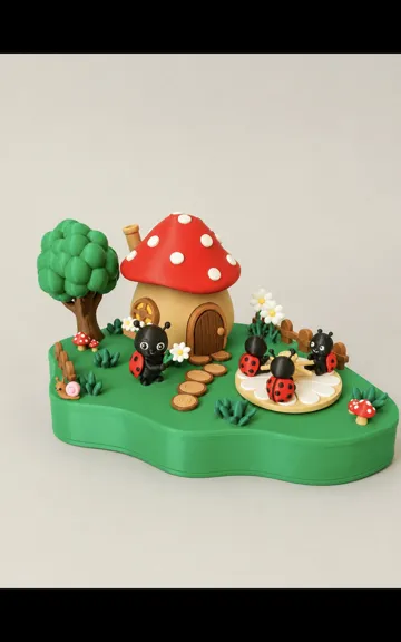 Modelo para impresión 3D: ladybugs carousel — vista de referencia 4
